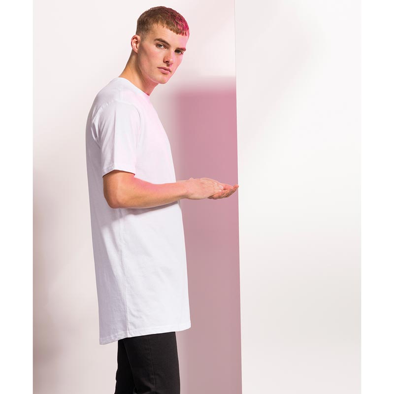 Longline t-shirt with dipped hem - Heather Charcoal S